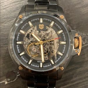 Men’s ANDREW MARC 45mm face skeleton watch